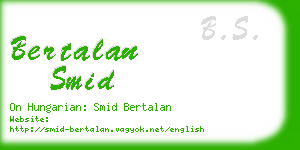 bertalan smid business card